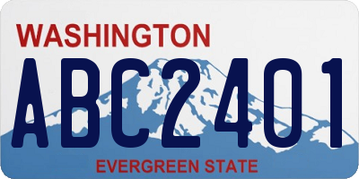 WA license plate ABC2401