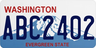 WA license plate ABC2402