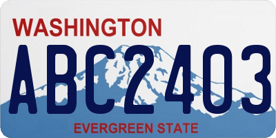 WA license plate ABC2403