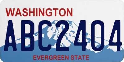 WA license plate ABC2404
