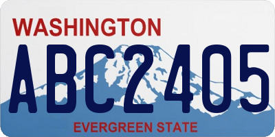 WA license plate ABC2405