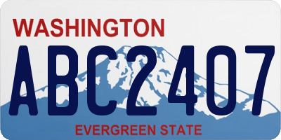 WA license plate ABC2407