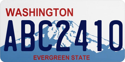 WA license plate ABC2410