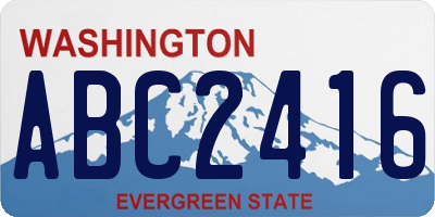 WA license plate ABC2416