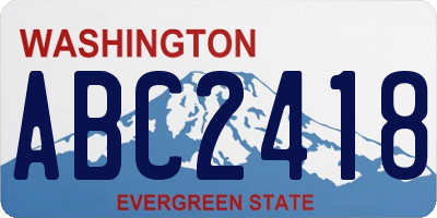 WA license plate ABC2418