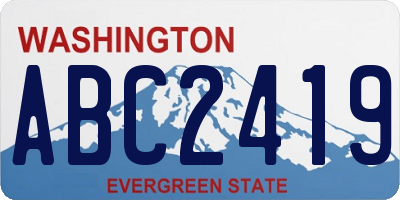 WA license plate ABC2419