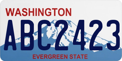 WA license plate ABC2423