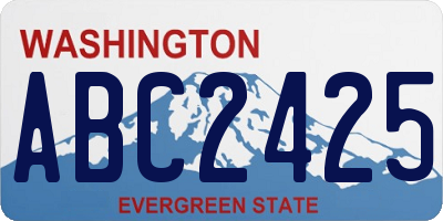 WA license plate ABC2425