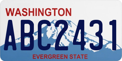 WA license plate ABC2431