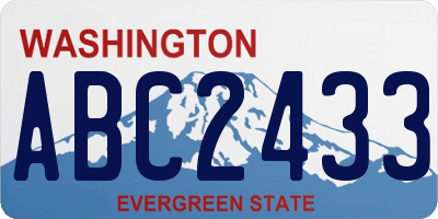 WA license plate ABC2433