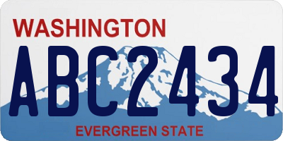 WA license plate ABC2434