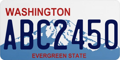 WA license plate ABC2450