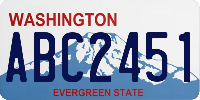 WA license plate ABC2451
