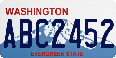 WA license plate ABC2452