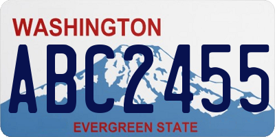 WA license plate ABC2455
