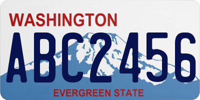 WA license plate ABC2456