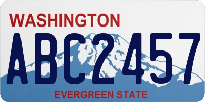 WA license plate ABC2457