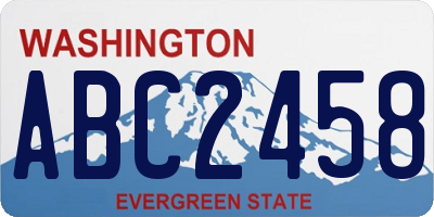 WA license plate ABC2458