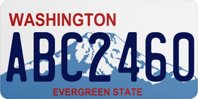 WA license plate ABC2460
