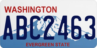WA license plate ABC2463