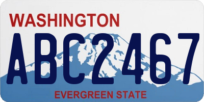 WA license plate ABC2467