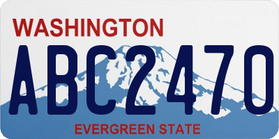 WA license plate ABC2470