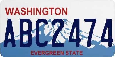 WA license plate ABC2474