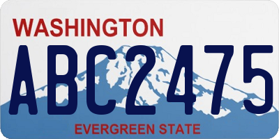 WA license plate ABC2475