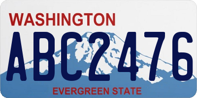 WA license plate ABC2476