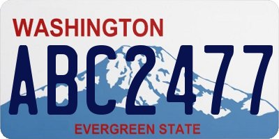 WA license plate ABC2477
