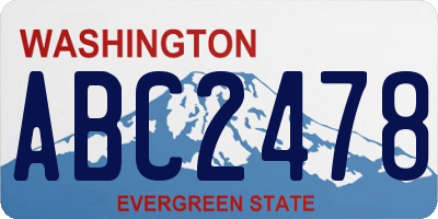 WA license plate ABC2478
