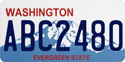 WA license plate ABC2480