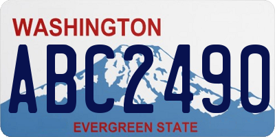 WA license plate ABC2490