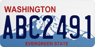 WA license plate ABC2491