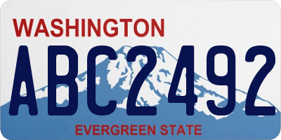 WA license plate ABC2492