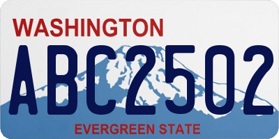 WA license plate ABC2502