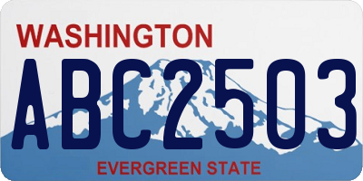 WA license plate ABC2503