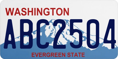 WA license plate ABC2504