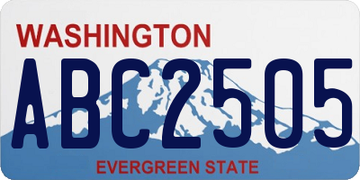 WA license plate ABC2505