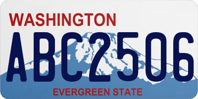 WA license plate ABC2506