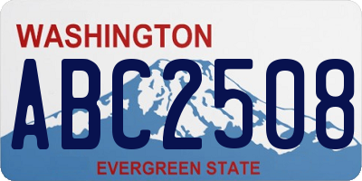 WA license plate ABC2508
