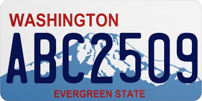 WA license plate ABC2509