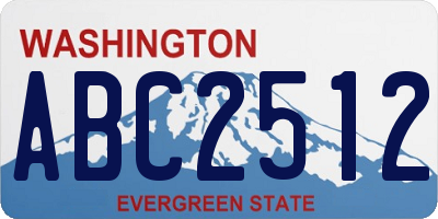 WA license plate ABC2512