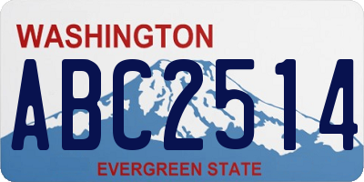 WA license plate ABC2514