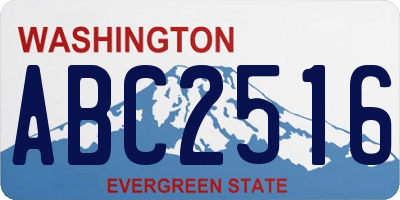 WA license plate ABC2516