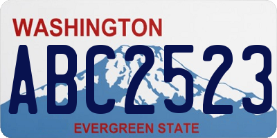 WA license plate ABC2523