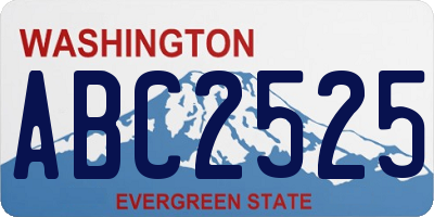 WA license plate ABC2525