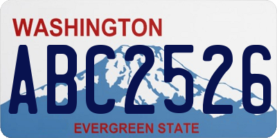 WA license plate ABC2526