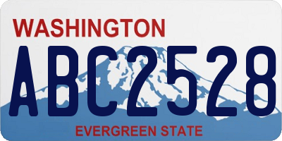 WA license plate ABC2528