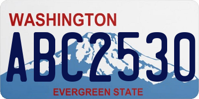 WA license plate ABC2530